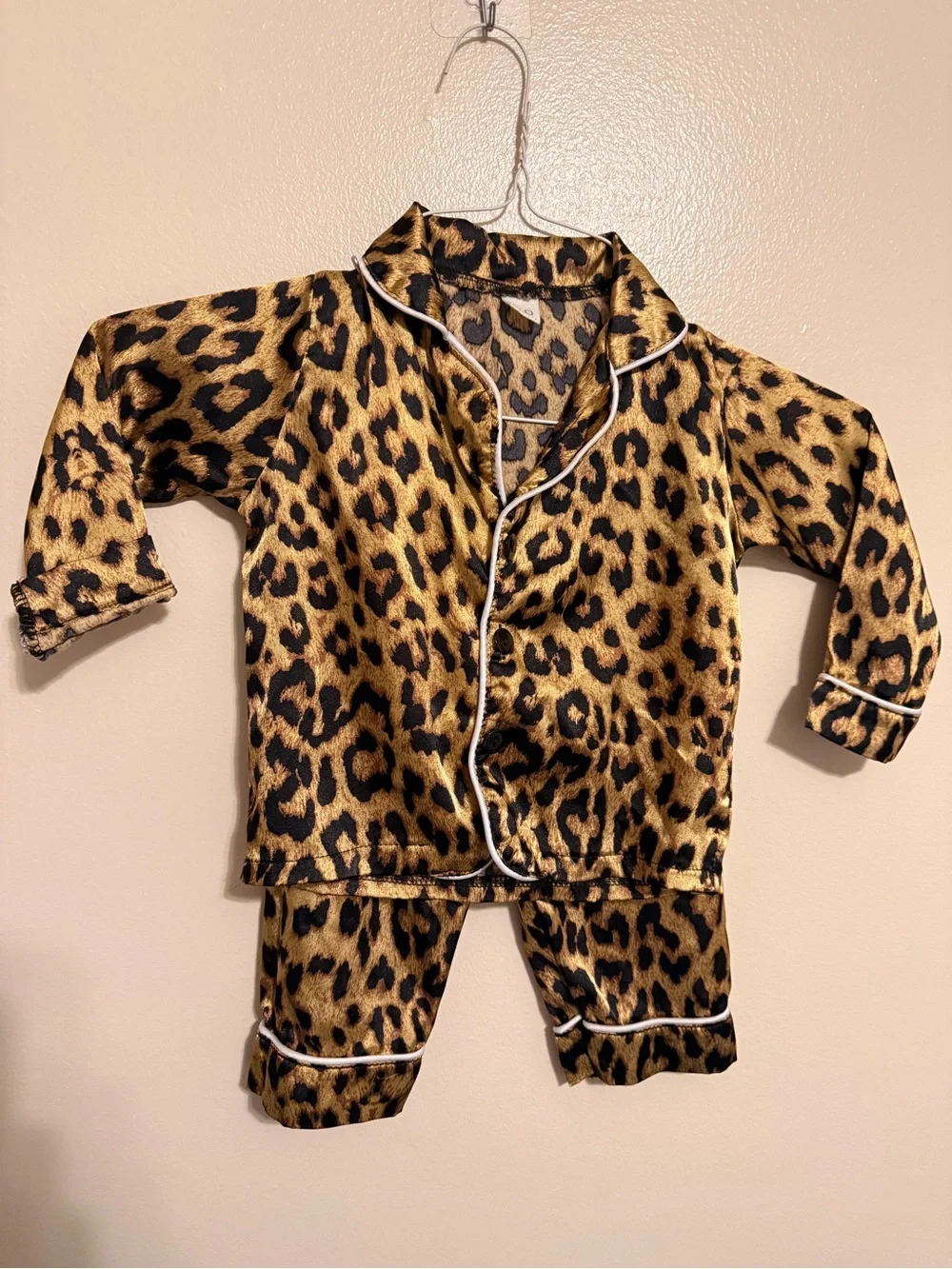 Leopard Print Kids Pajama Set - Gold and Black